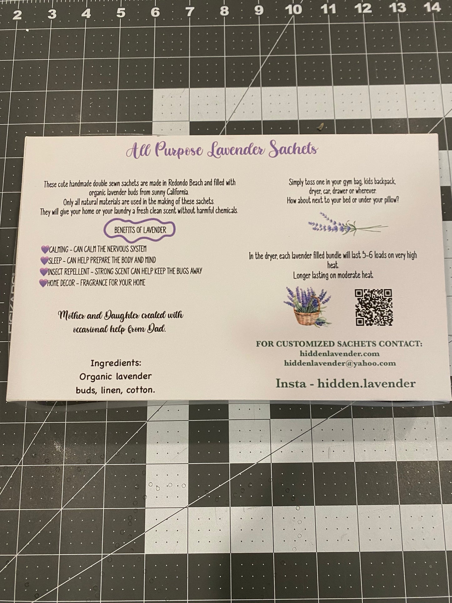 Business logo customizable lavender sachet